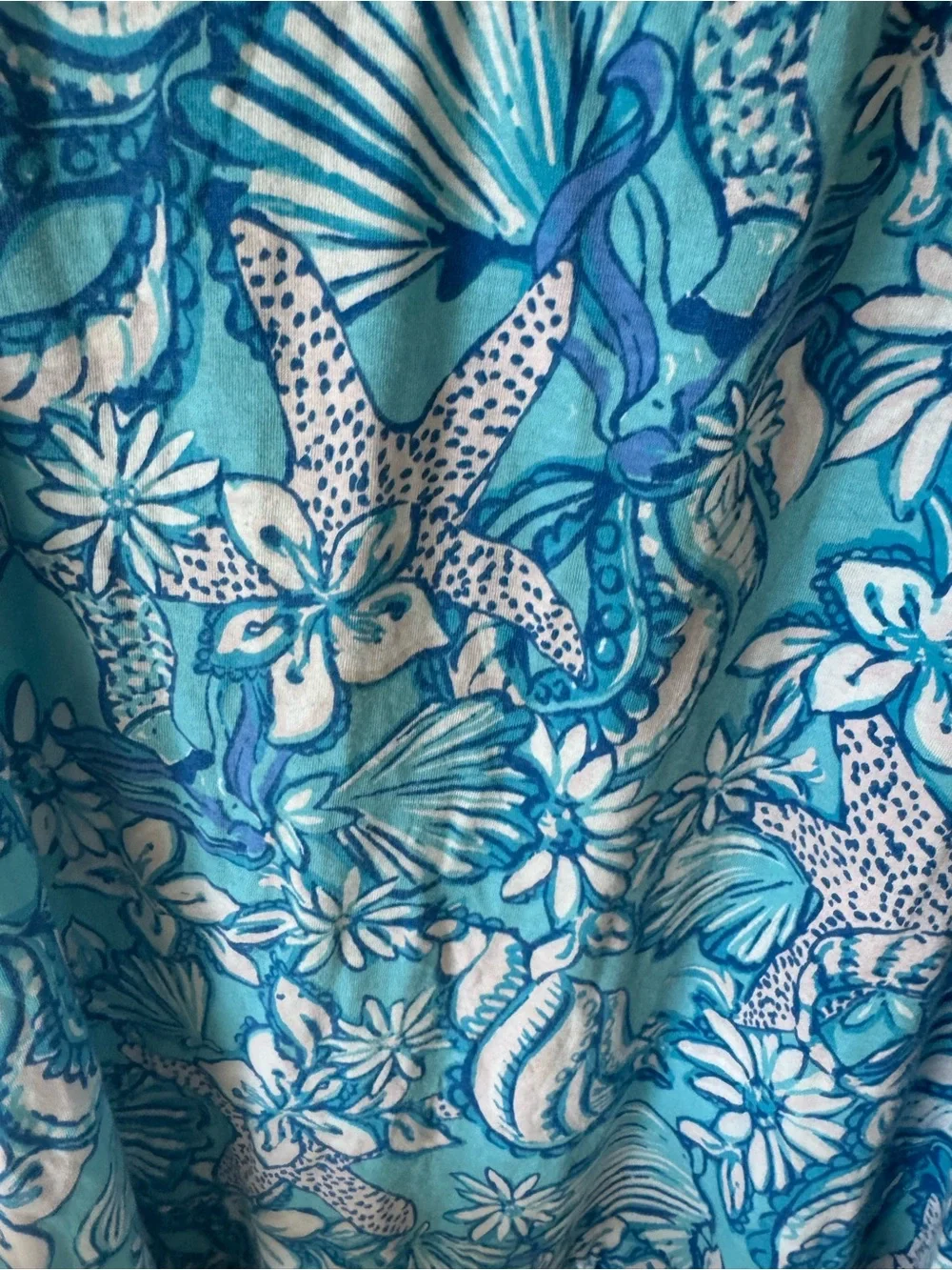 Lilly Pulitzer Blue Coastal Seashell Print Sleeveless Dress Girls XL 12-14